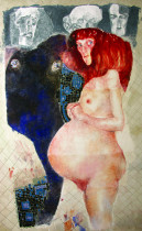 fresk suchy, mokry, mozaika, sgraffito, praca Agnieszki Roik II rok mal